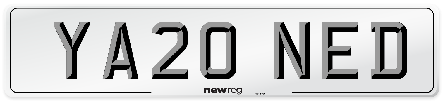 YA20 NED Number Plate from New Reg